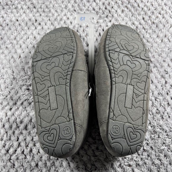 Cat Jack Toddler Girls Gray Bow Moccasin Slippers Size 13 Plush Lined NWT - Picture 6 of 8